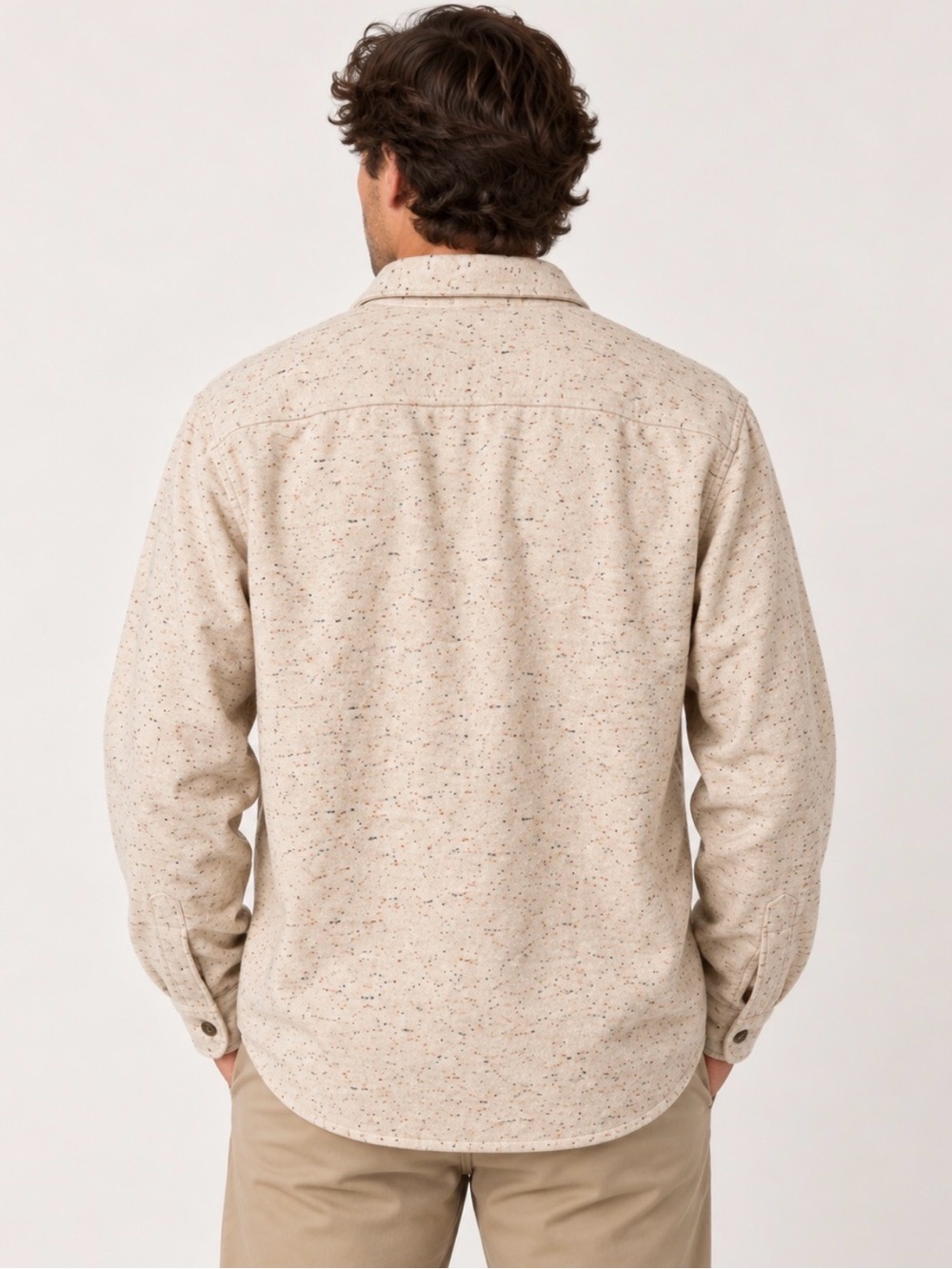 J.Crew Men’s XL Oatmeal Nep Wool Blend Shirt Jacket Shacket Button Front Utility - Picture 2 of 10